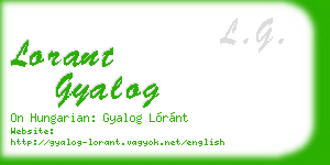 lorant gyalog business card