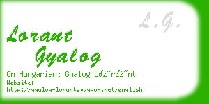lorant gyalog business card
